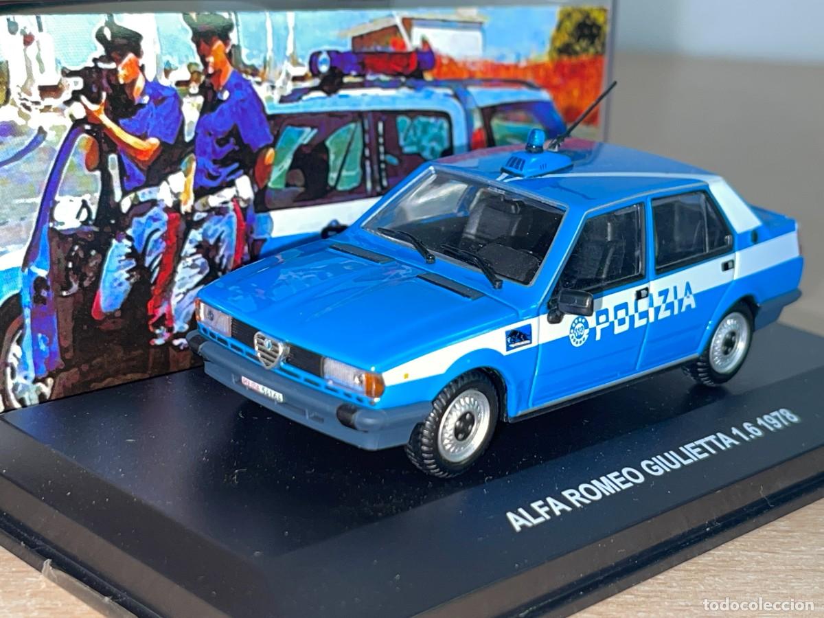 Coches a escala: Coche Polizia Stradale ALFA ROMEO GIULIETTA 1.6 1978 1:43 die-cast metal car 1/43 Serie Oro EG