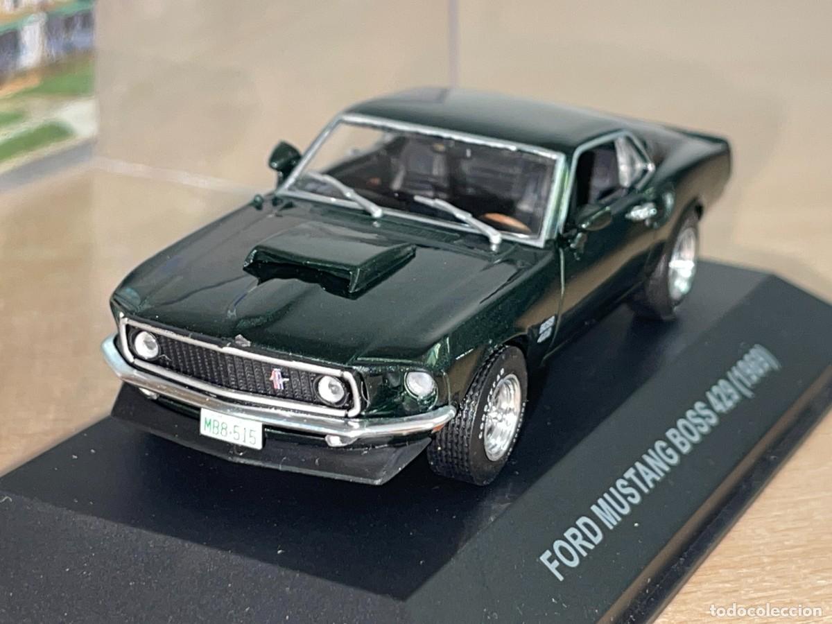 Coches a escala: Coche FORD MUSTANG BOSS 429 (1969) verde metalizado 1:43 die-cast metal 1/43 altaya American Cars