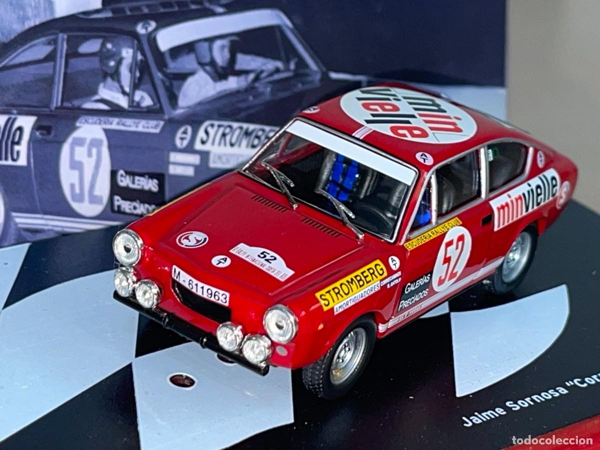 Coches a escala: Coche SEAT 850 Coup&eacute; Rallye Costa del Sol 1969 Correcaminos - Antol&iacute;n 1:43 die-cast metal car altaya