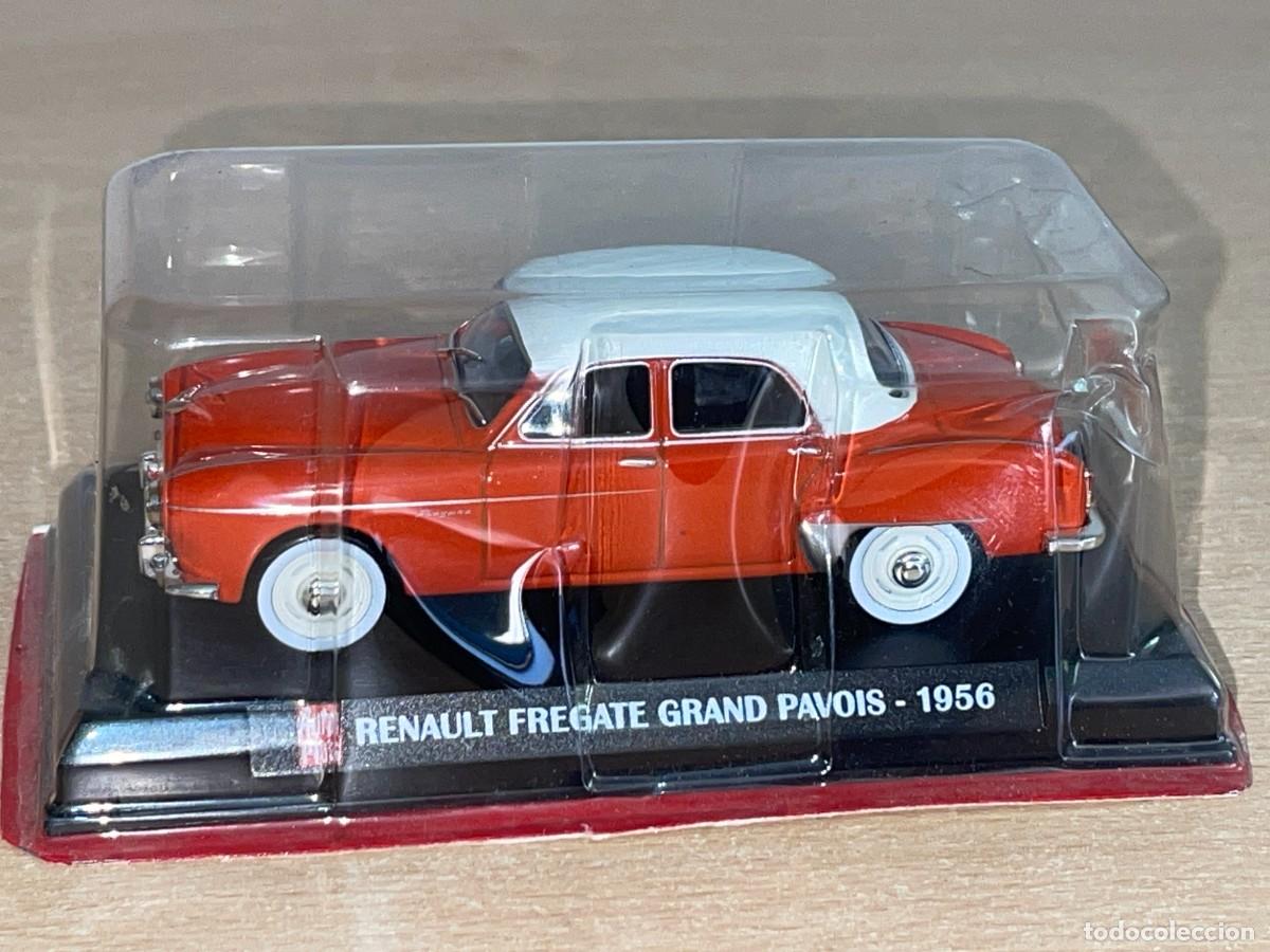 Coches a escala: Coche Auto Plus RENAULT FREGATE Grand Pavois (1956) naranja blanco 1:43 die-cast metal car 1/43