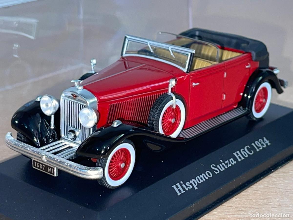 Coches a escala: Coche Hispano Suiza H6C (1934) rojo y negro 1:43 die-cast metal car 1/43 Coches de &Eacute;poca altaya
