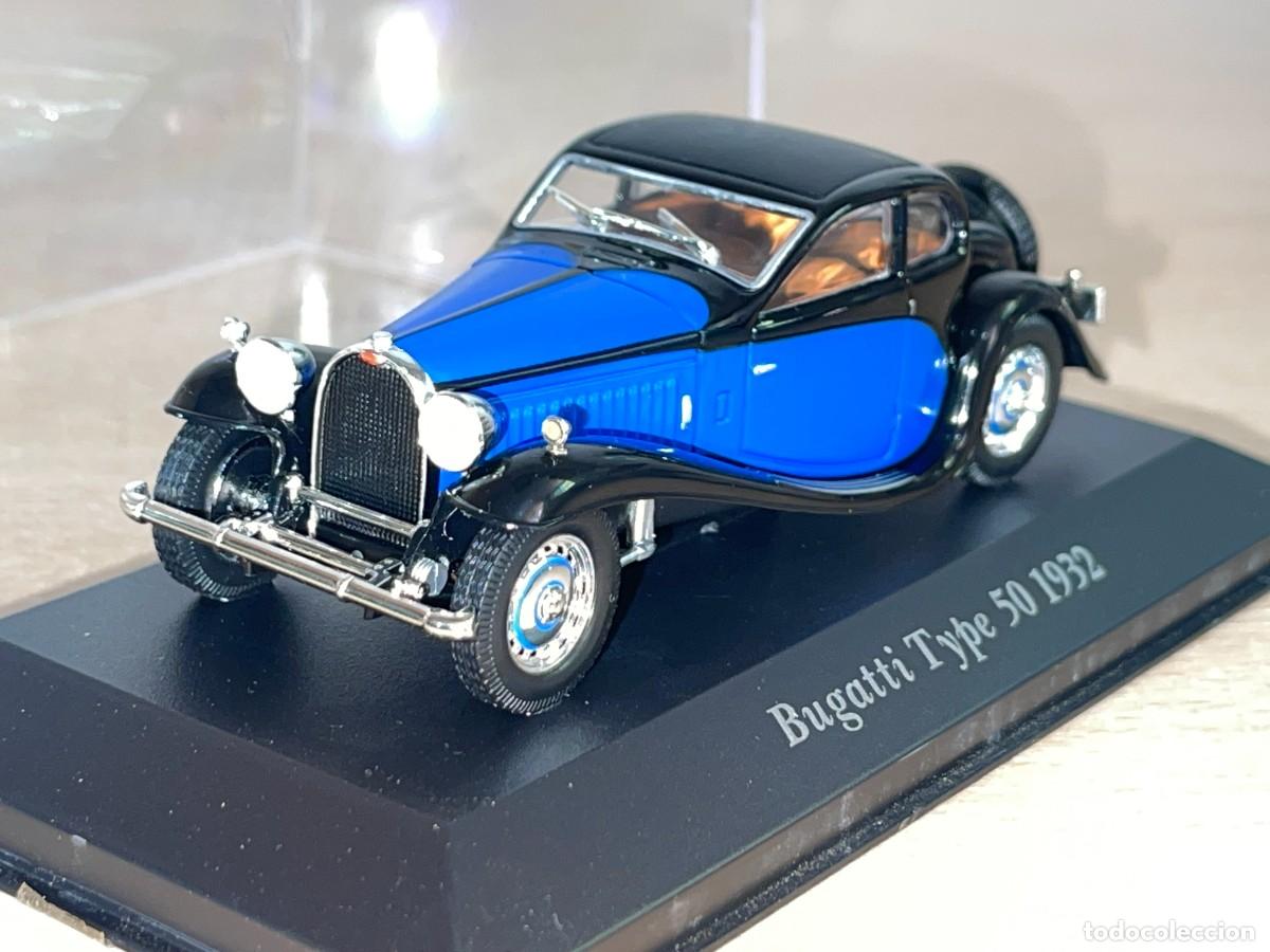 Coches a escala: Coche Bugatti Type 50 (1932) azul y negro 1:43 die-cast metal car 1/43 Coches de &Eacute;poca altaya