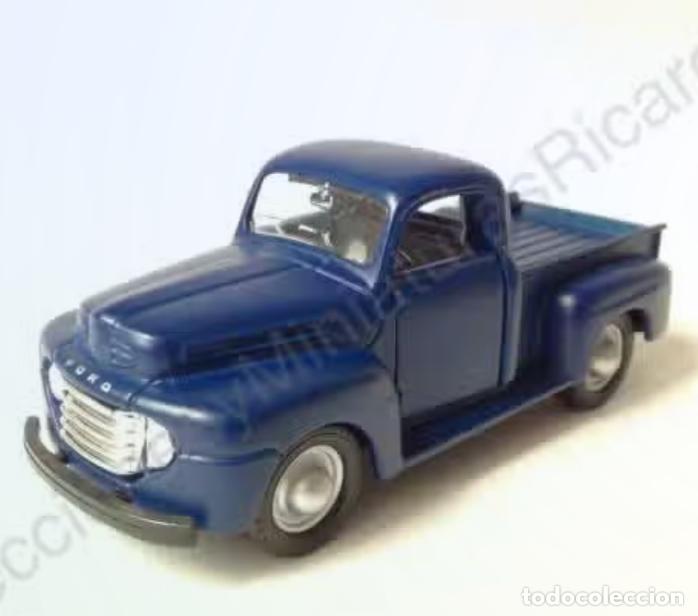 Coches a escala: Camioneta cl&aacute;sica americana FORD F-1 PickUp, a&ntilde;o 1948. - Azul metalizado - (Escala 1:36) Ford F1