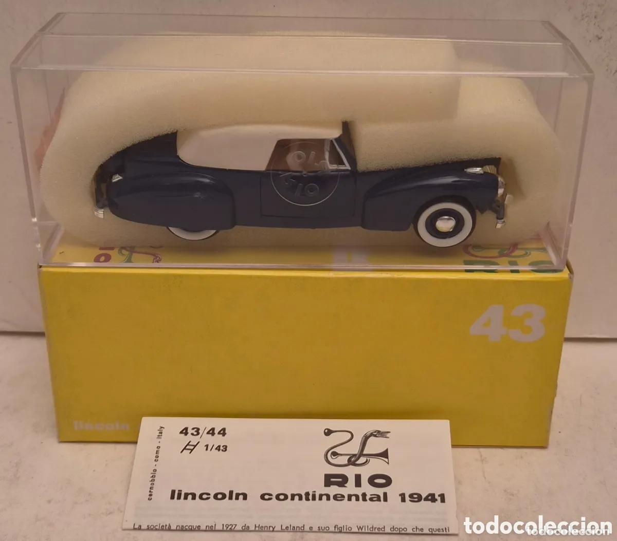 Coches a escala: RIO 43- COCHE LINCOLN CONTINENTAL DE 1941, ESCALA 1:43. NUEVO PRECINTADO