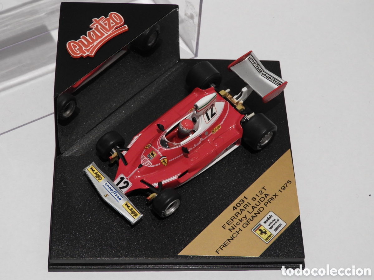 Coches a escala: Coche Ferrari 312T Niki Lauda GP Francia 1975 - 1:43 Quartzo