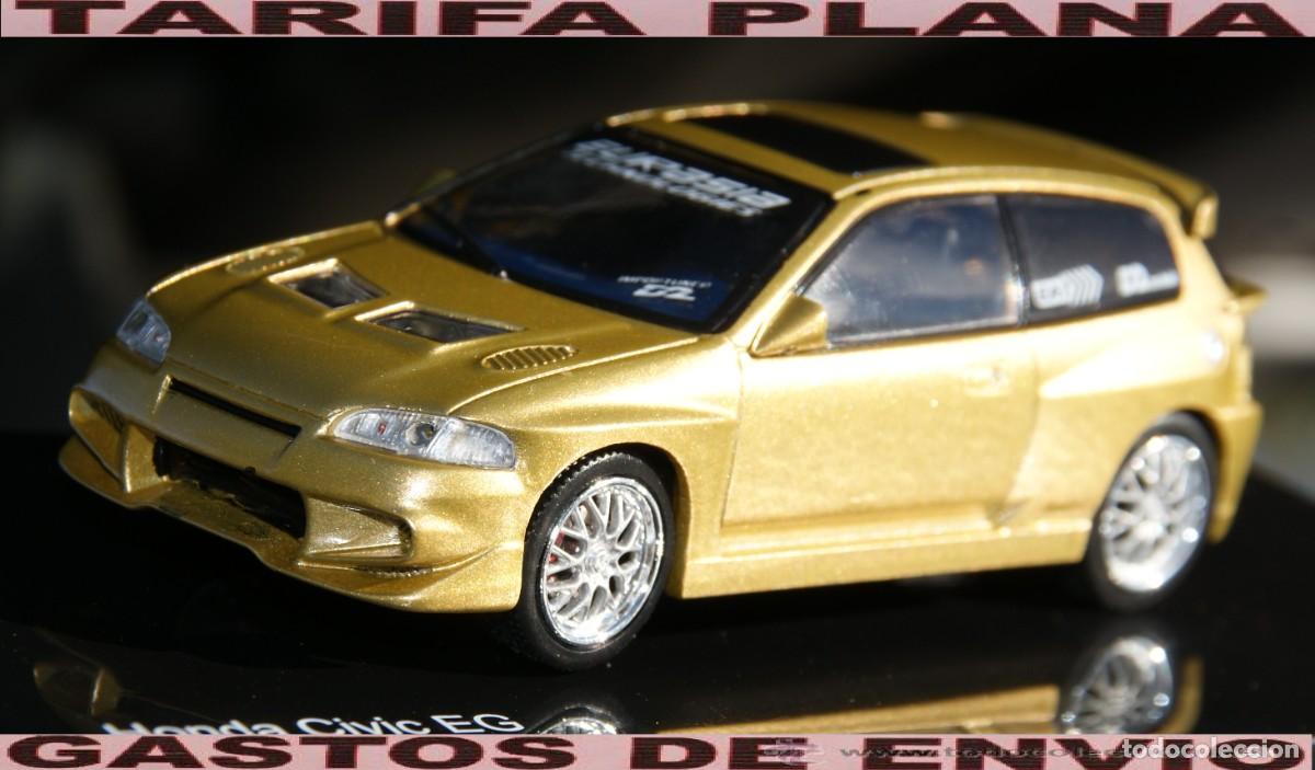 Coches a escala: HONDA CIVIC COUPE EG DORADO FAST AND FURIOUS ESCALA 1:43 DE ALTAYA EN SU CAJA