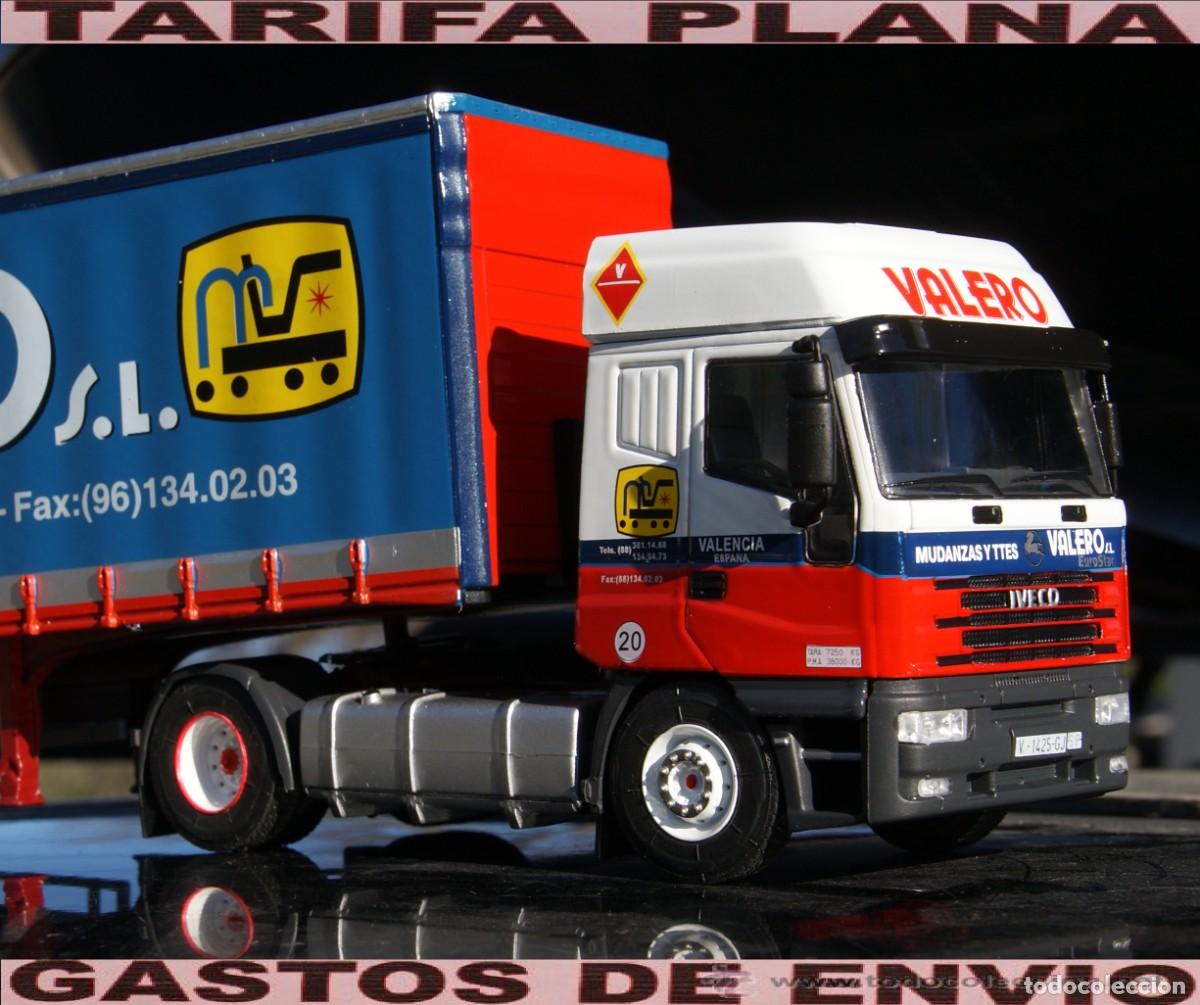 Coches a escala: CAMION IVECO EUROSTAR 1998 TRANSPORTES Y MUDANZAS VALERO S.L. ESCALA 1:43 DE SALVAT EN SU EMBALAJE O