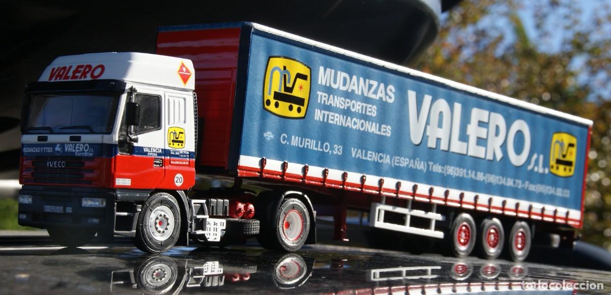 Carros em escala: CAMION IVECO EUROSTAR 1998 TRANSPORTES Y MUDANZAS VALERO S.L. ESCALA 1/43 DE SALVAT EN SU EMBALAJE O