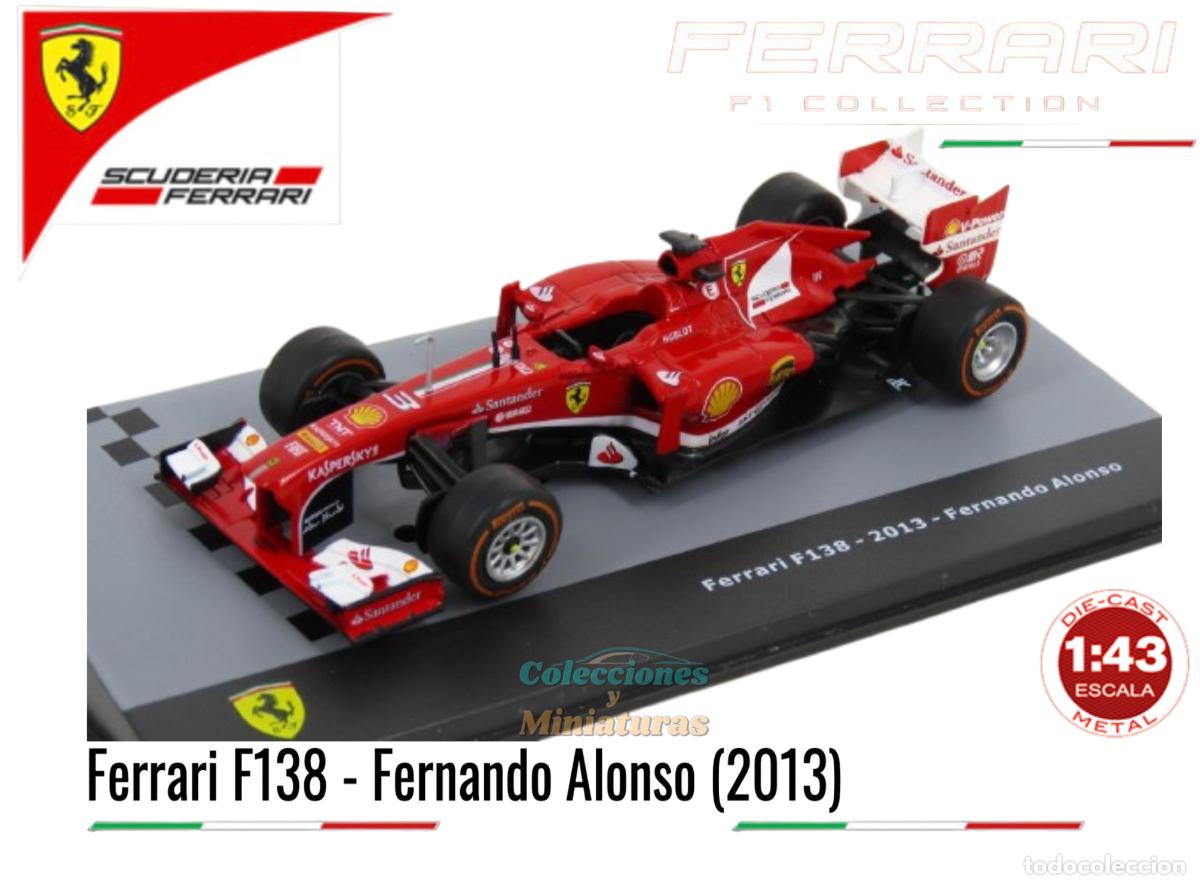 Coches a escala: Fernando Alonso - FERRARi F138 #3 -2013 Season (Escala 1/43) En vitrina expositora. Official Product