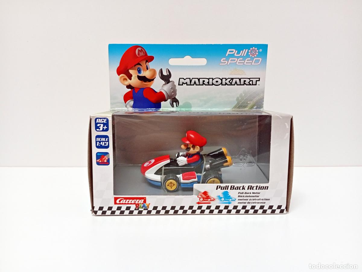 Coches a escala: MARIOKART PULL SPEED CARRERA PLAY 1:43 PULL BACK ACTION COCHE CAR 17316 MARIO KART NINTENDO SUPER