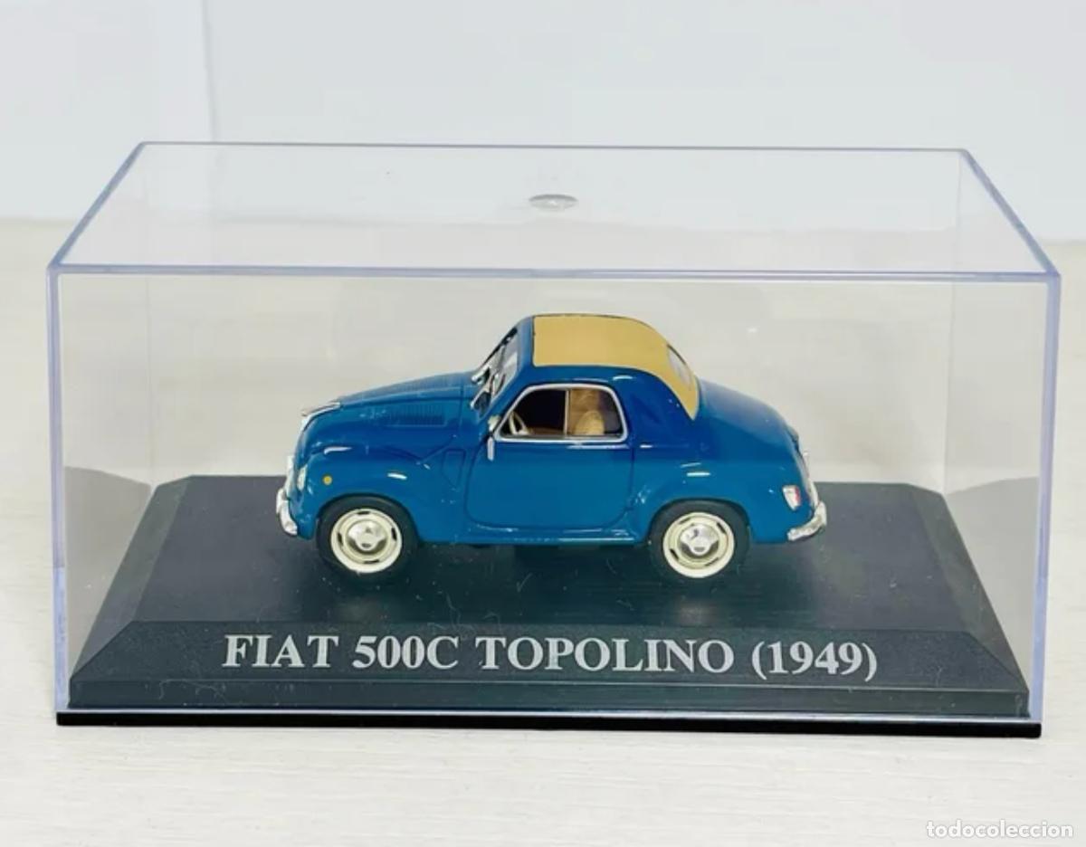 Coches a escala: Coche cl&aacute;sico Fiat 500c Topolino, a&ntilde;o 1949. - Azul metalizado. (Escala 1/43) Nuevo en su vitrina.