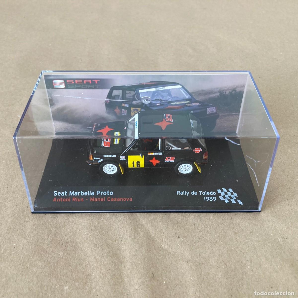 Coches a escala: SEAT MARBELLA PROTO ANTONI RIUS MANEL CASANOVA RALLY DE TOLEDO 1989 IXO ALTAYA, ESCALA 1/43