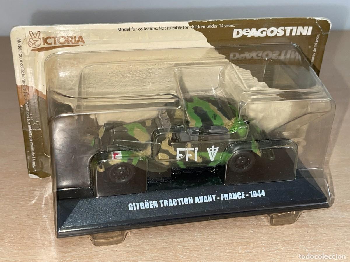 Coches a escala: Victoria CITRO&Euml;N Traction Avant - France 1944 FFi WWII 2&ordf;GM 1:43 DeAgostini war car resistencia 1/43
