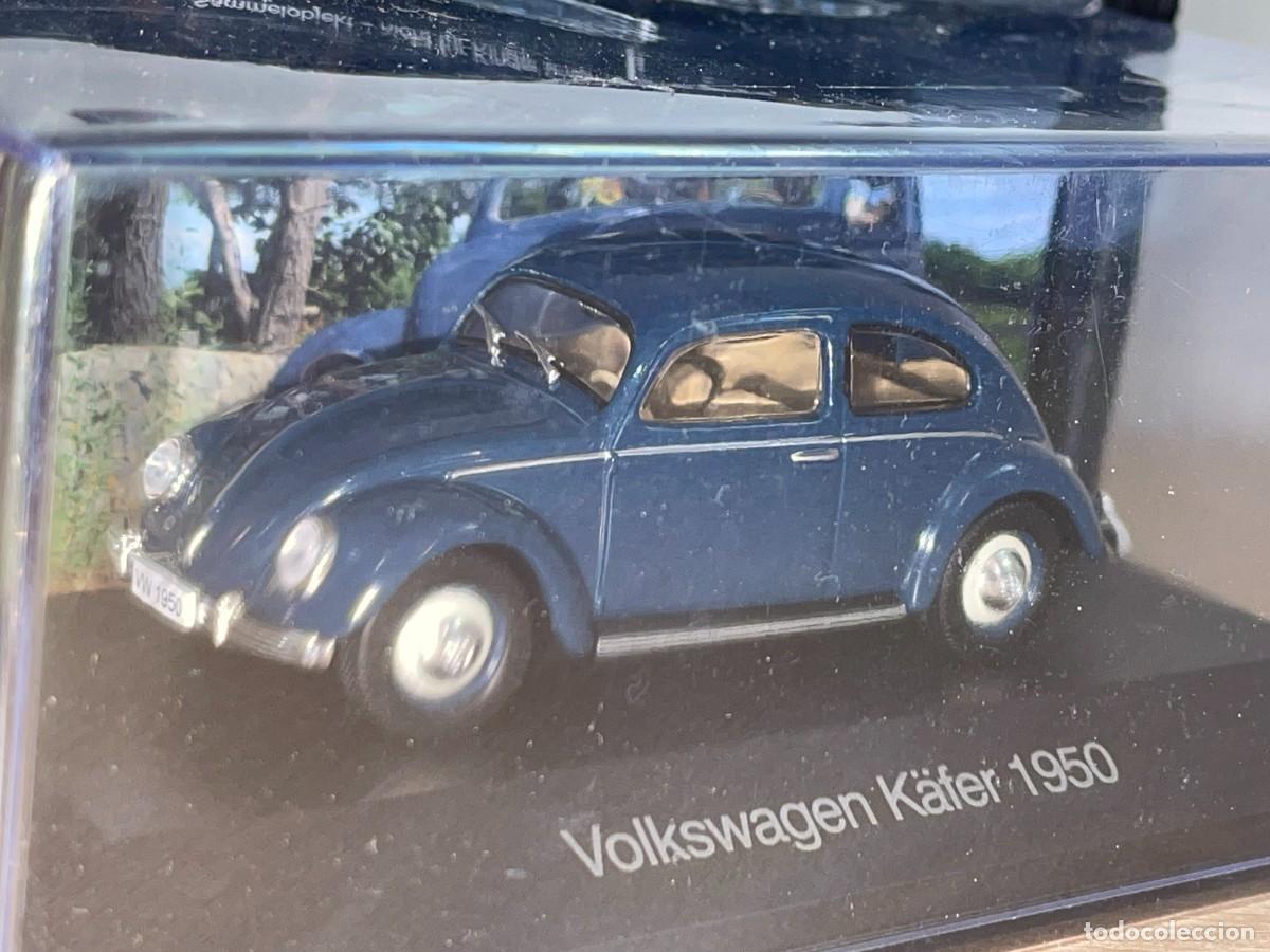 Coches a escala: Coche Volkswagen K&auml;fer 1950 VW azul marino 1:43 De Agostini beetle escarabajo 1/43 die-cast metal