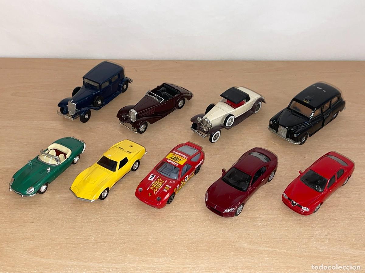 Coches a escala: Lote 9 Coches 1/43 Jaguar Porsche Alfa Romeo Corvette Maserati Renault Taxi Solido Corgi 1:43