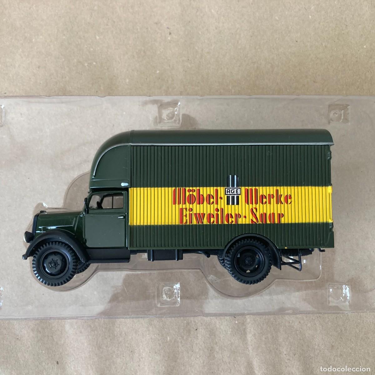 Coches a escala: COCHE COLECCCI&Oacute;N CAMIONES DE ANTA&Ntilde;O OPEL BLITZ 1949 M&ouml;bel-Werke Eiweiler-Saar ALTAYA IXO ESCALA 1/43