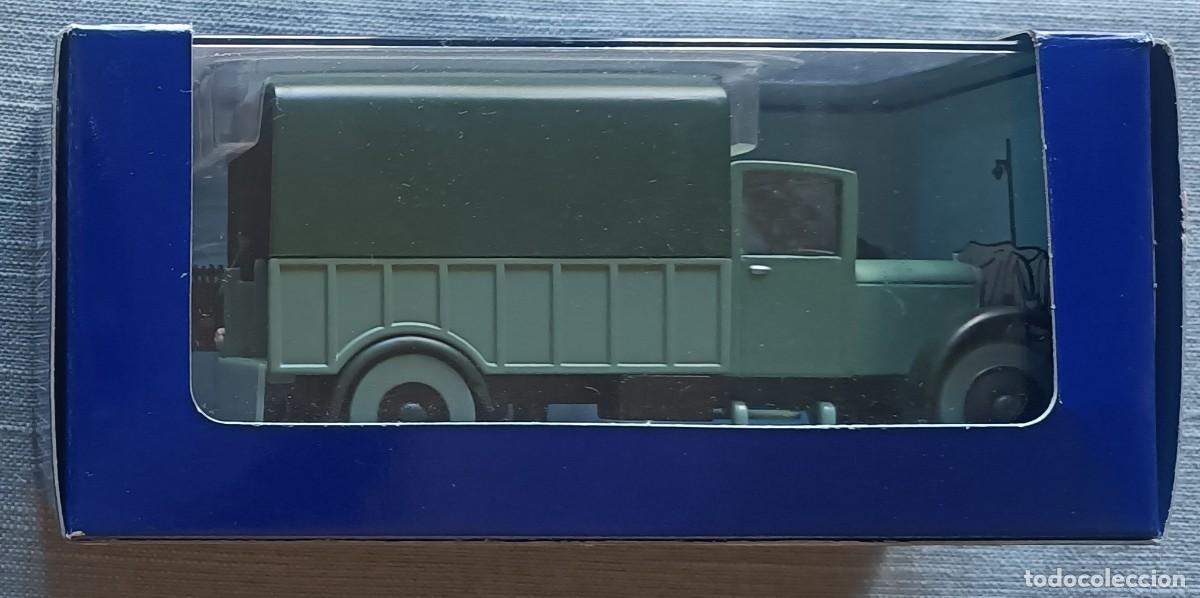 Coches a escala: Tintin Coche Atlas 53 Cami&oacute;n opio Loto Azul Ed. francesa