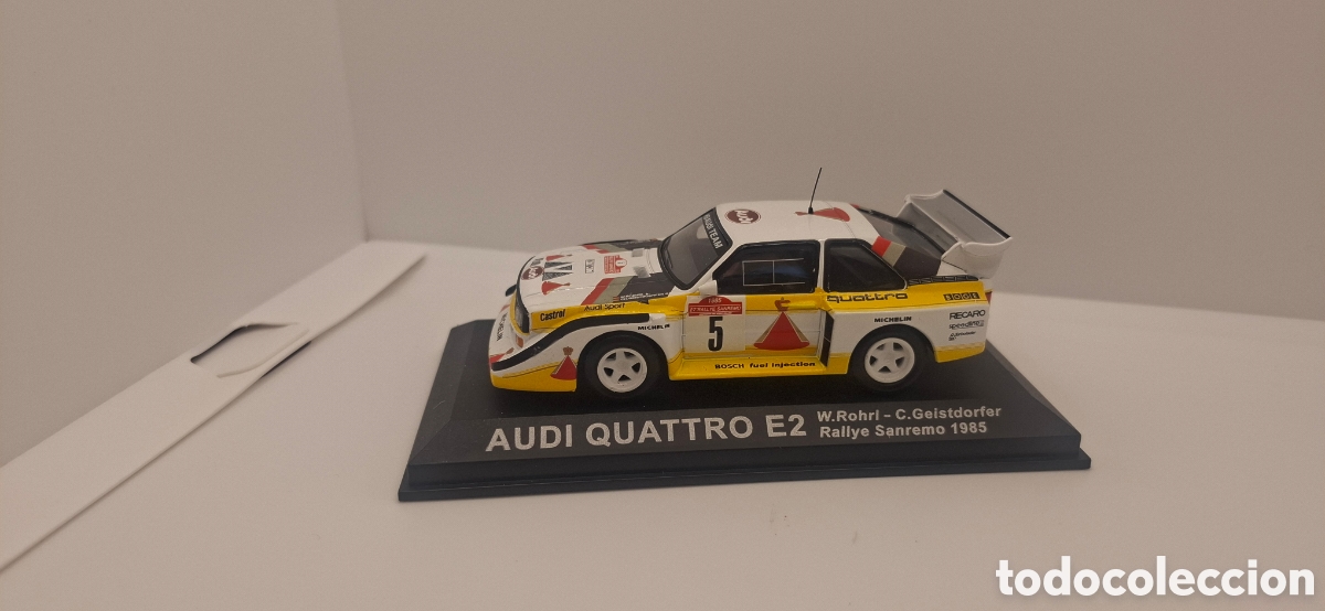 Coches a escala: AUDI QUATTRO SPORT A4 E2 RALLYE SANREMO 1985 ROHRL GEISTDORFER 1/43