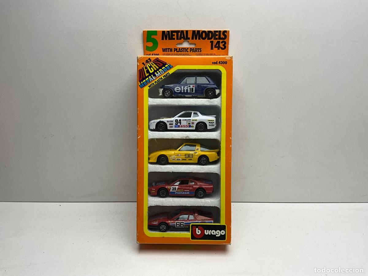 Coches a escala: SET DE 5 COCHES METAL MODELS DIE-CAST BURAGO - COD- 4300 - EN BL&Iacute;STER ORIGINAL- MIRAR FOTOS