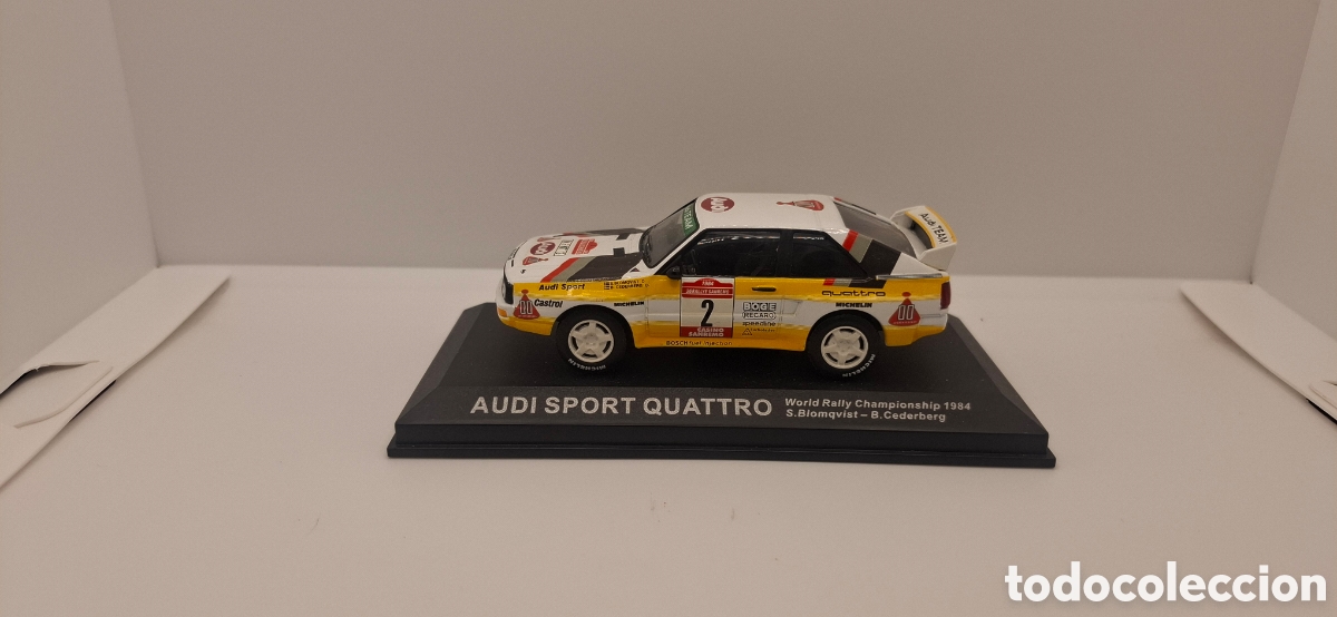 Coches a escala: AUDI SPORT QUATTRO WORLD RALLY CHAMPIONS 1984 S.BLOMQVIST B.CEDERBERG 1:43
