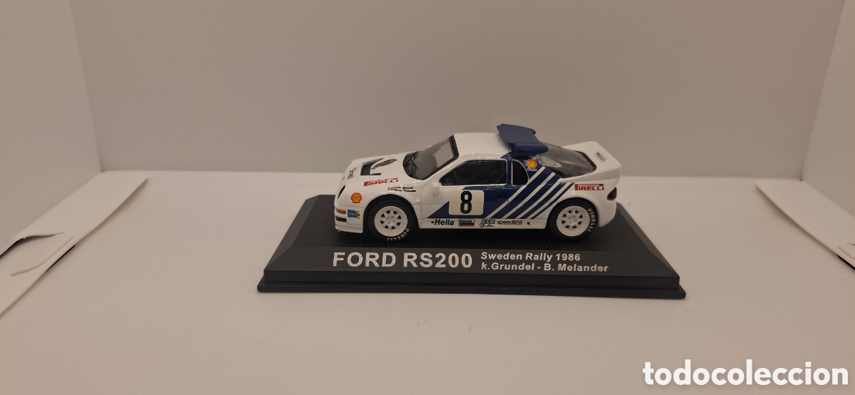 Coches a escala: FORD RS 200 RS200 SWEDEN RALLY 1986 K.GRUNDEL B.MELANDER 1:43