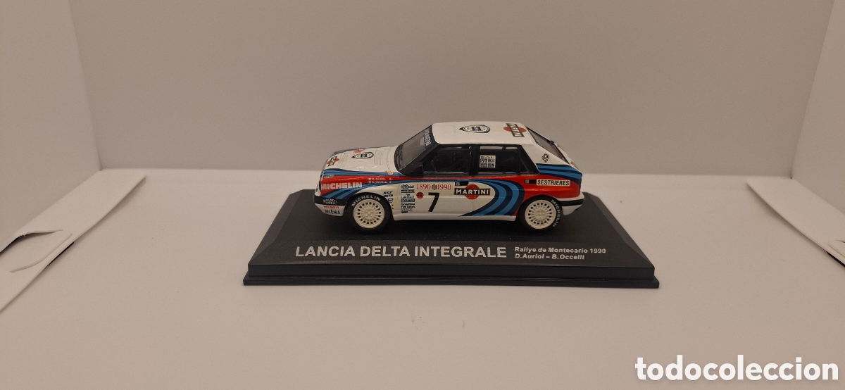 Coches a escala: Lancia Delta integrale Rallyie de Montecarlo 1990. D Auriol. B. Occelli 1:43