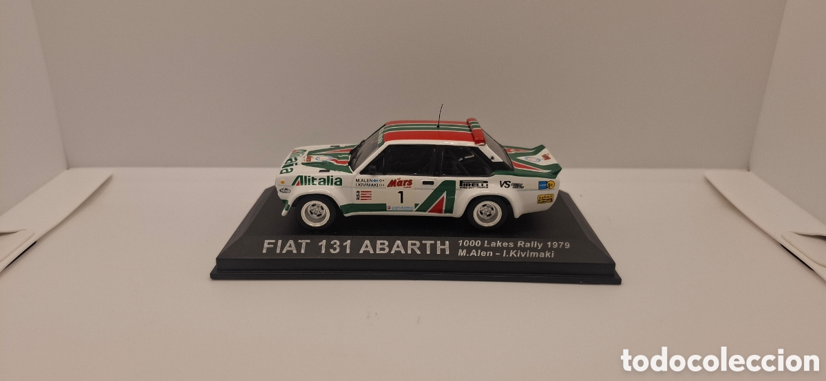 Coches a escala: FIAT 131 ABARTH 1000 LAKES RALLY 1979 M.ALEN I.KIVIMAKI 1:43