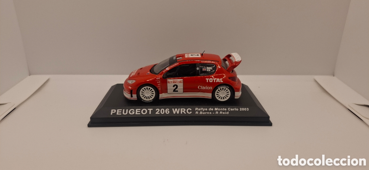 Coches a escala: PEUGEOT 206 WRC MONTE CARLO 2003 R.BURNS R.REID 1:43