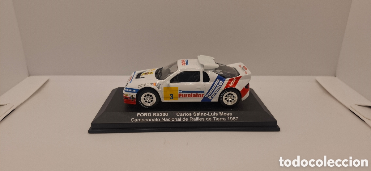 Coches a escala: FORD RS200 CAMPEONATO NACIONAL DE RALLIES DE TIERRA CARLOS SAINZ-LUIS MOYA 1:43