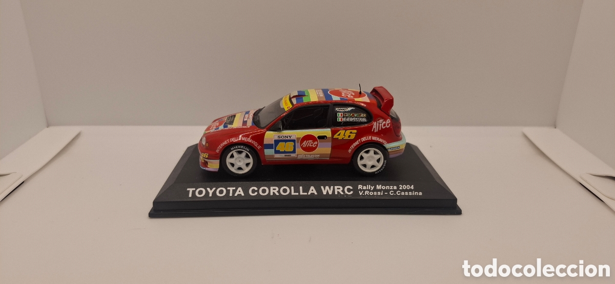 Coches a escala: TOYOTA COROLLA WRC RALLY MONZA 2004 V.ROSSI C.CASSINA 1:43