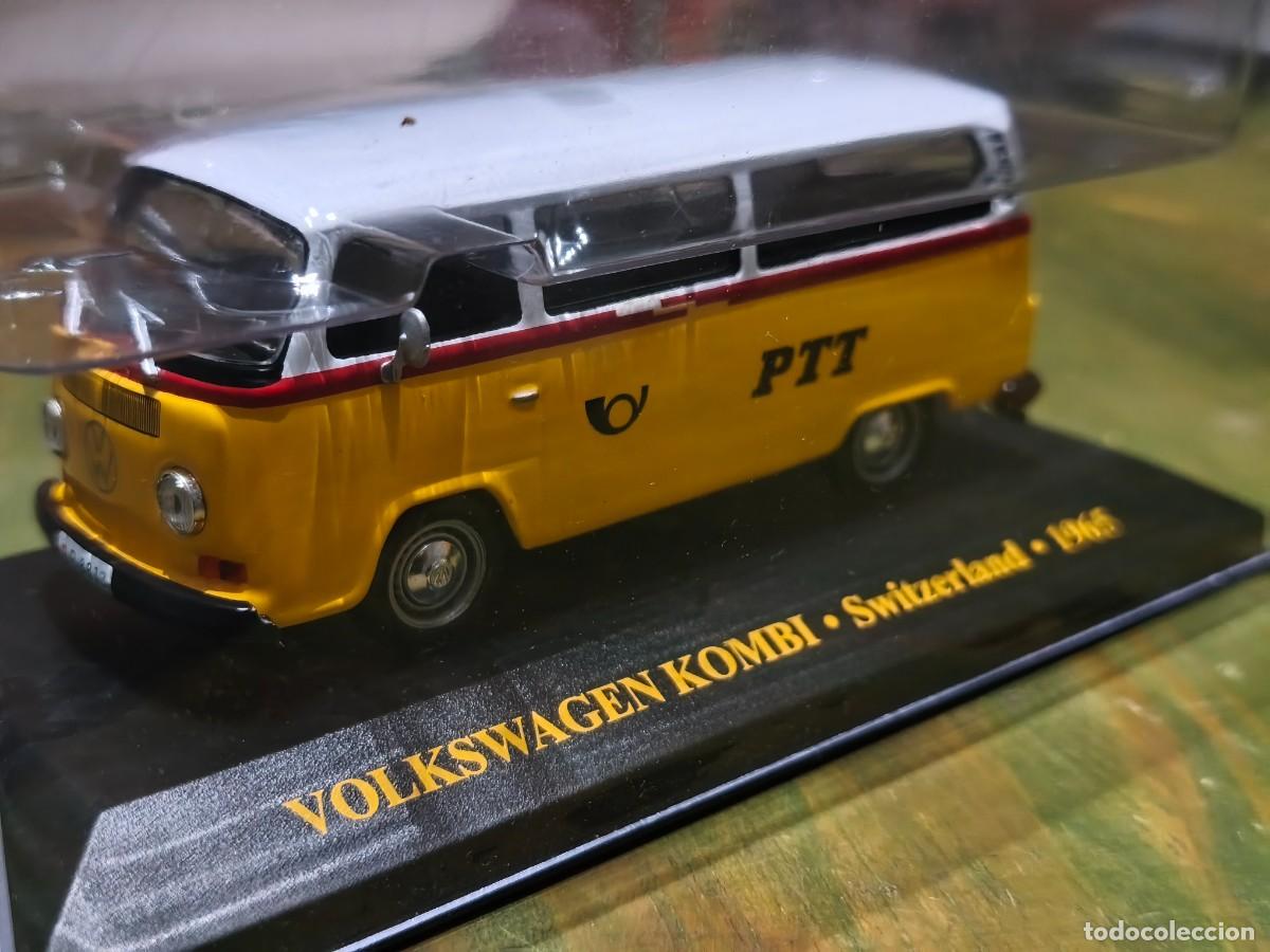 Coches a escala: Volkswagen Kombi Switzerland (1965). PTT (Correos, Tel&eacute;fonos y Tel&eacute;grafos) Escala 1/43. IXO