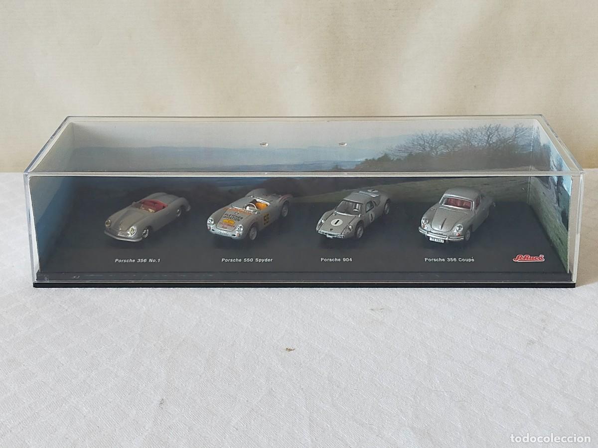 Coches a escala: SCHUCO - PORSCHE Set 4 Modelos: 356 N&ordm;1 / 550 Spyder / 904 / 356 Coup&eacute; - Escala 1/72