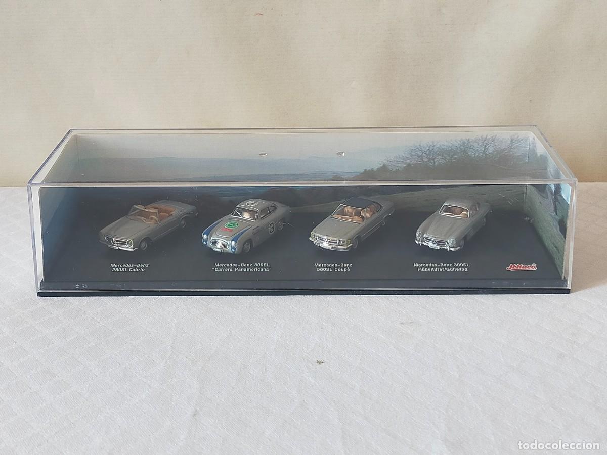 Coches a escala: SCHUCO - MERCEDES. Set 4 Modelos: 280SL Cabrio / 300SL / 560SL Coup&eacute; / 300SL Gullwing - Escala 1/72