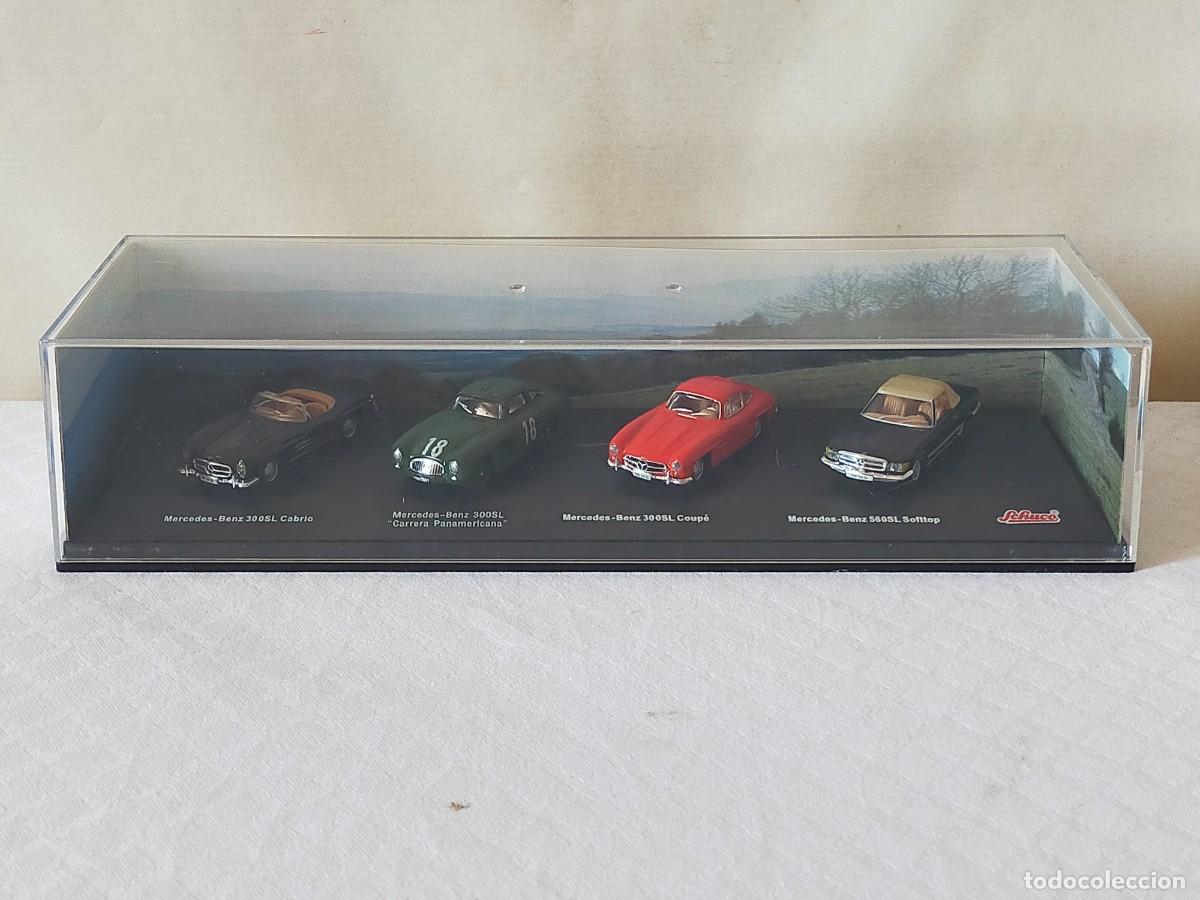 Coches a escala: SCHUCO - MERCEDES. Set 4 Modelos: 300SL Cabrio / 300SL / 300SL Coup&eacute; / 560SL Sofftop - Escala 1/72
