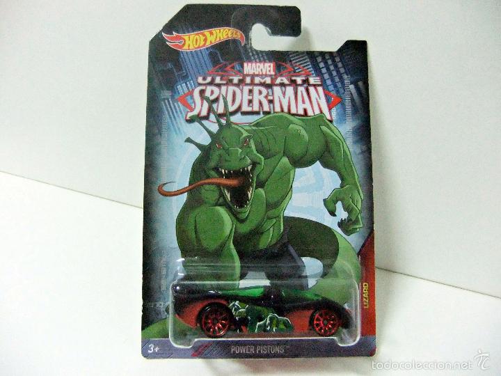 Carros em escala Hot Wheels: POWER PISTONS LIZARD - SPIDERMAN MARVEL ULTIMATE HOT WHEELS MATTEL ESCALA 1:64 APROX. COMICS COCHE