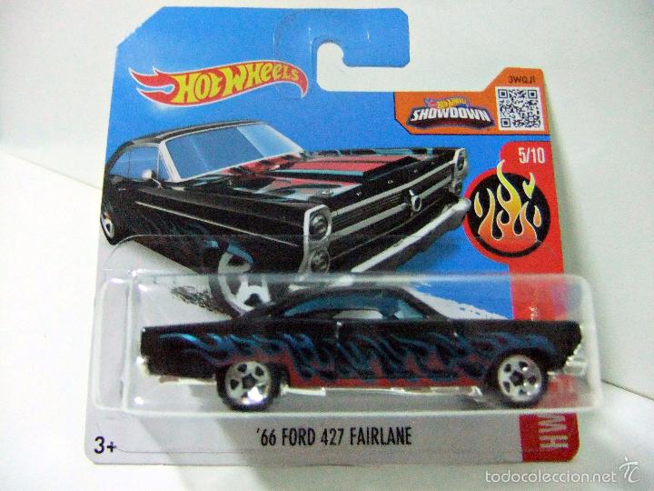 Carros em escala Hot Wheels: &acute;66 FORD 427 FAIRLANE 1966 - HOT WHEELS MATTEL HW FLAMES 2016 - ESCALA 1:64 COCHE MINIATURA VEH&Iacute;CULO