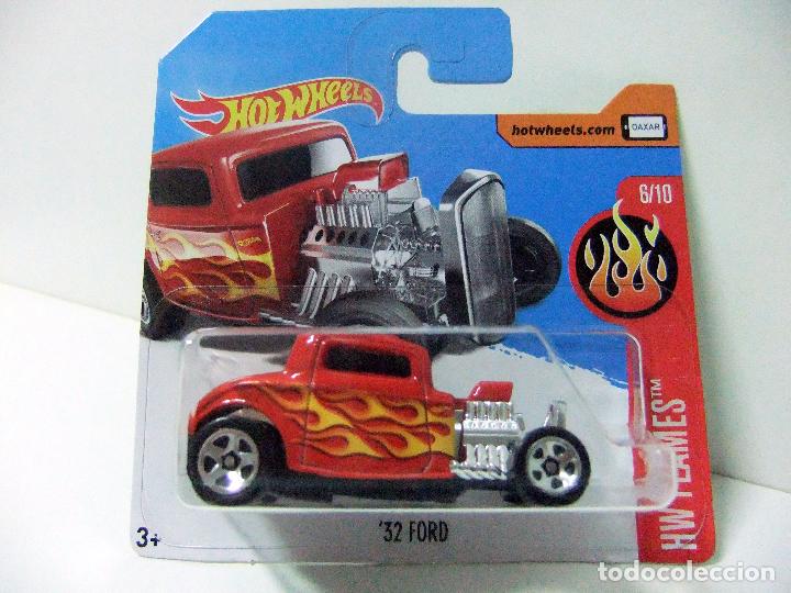 Carros em escala Hot Wheels: &acute;32 FORD 1932 - HOT WHEELS HW FLAMES 2017 MATTEL ESCALA 1:64 - COCHE HOT ROD AUTOM&Oacute;VIL RED ROJO