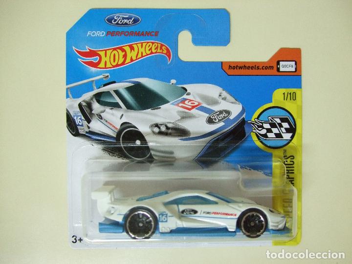 Carros em escala Hot Wheels: 2016 FORD GT RACE FORD PERFORMANCE - HOT WHEELS MATTEL HW SPEED GRAPHICS 2017 - ESCALA 1:64 - COCHE