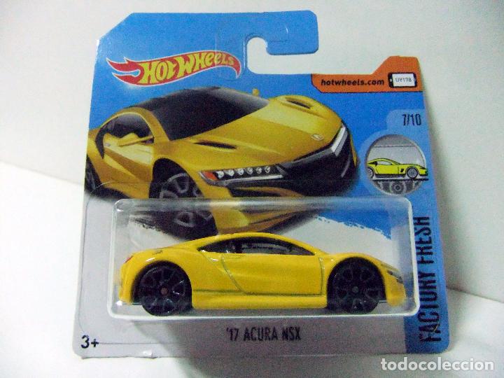 Model cars Hot Wheels: &acute;17 ACURA NSX 2017 - HOT WHEELS MATTEL FACTORY FRESH 2017 - ESCALA 1:64 - COCHE AUTOM&Oacute;VIL AMARILLO