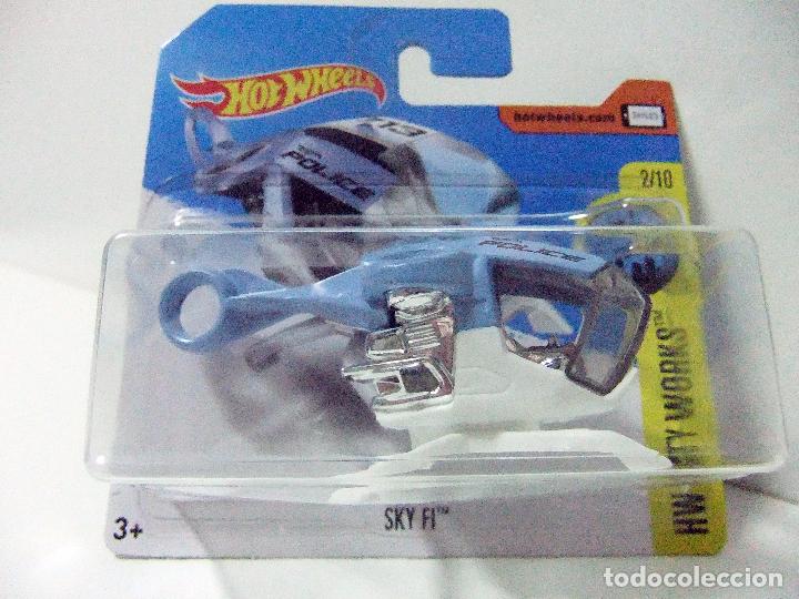 Model cars Hot Wheels: SKY FI - HOT WHEELS MATTEL HW CITY WORKS A&Ntilde;O 2017 ESCALA 1:64 HELICOPTERO JET POLICE POLICIA FUTURO