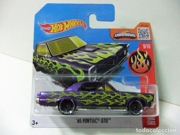 Auto in scala Hot Wheels: &acute;65 PONTIAC GTO 1965 - HOT WHEELS MATTEL HW FLAMES 2016 - ESCALA 1:64 - COCHE MINIATURA JUGUETE AUTO