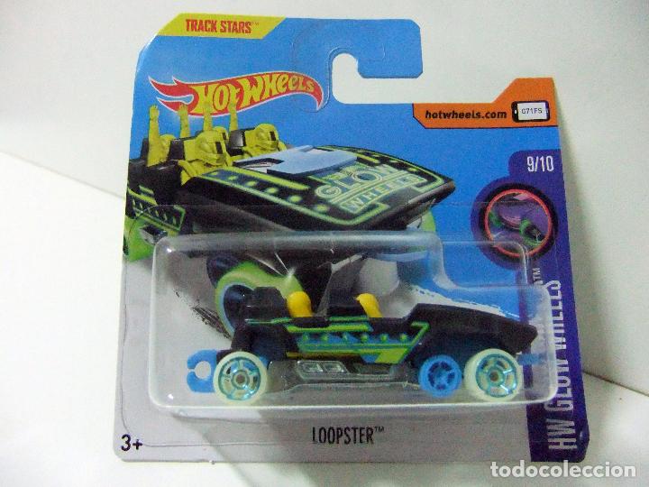 Carros em escala Hot Wheels: LOOPSTER - HOT WHEELS MATTEL HW GLOW WHEELS 2017 9/10 - COCHE 1:64 MONTA&Ntilde;A RUSA JUGUETE TRACK STARS