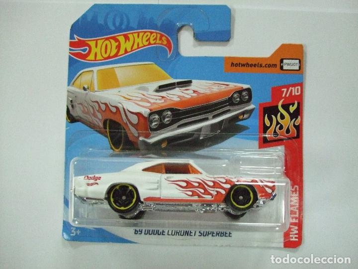 Auto in scala Hot Wheels: &acute;69 DODGE CORONET SUPERBEE 1969 - HOT WHEELS MATTEL HW FLAMES 2018 - ESCALA 1:64 - MINIATURA COCHE