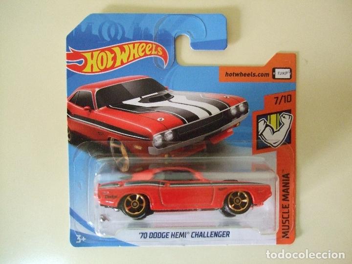 Auto in scala Hot Wheels: &acute;70 DODGE HEMI CHALLENGER 1970 HOT WHEELS MATTEL MUSCLE MANIA 2018 ESCALA 1:64 MINIATURA COCHE AUTO