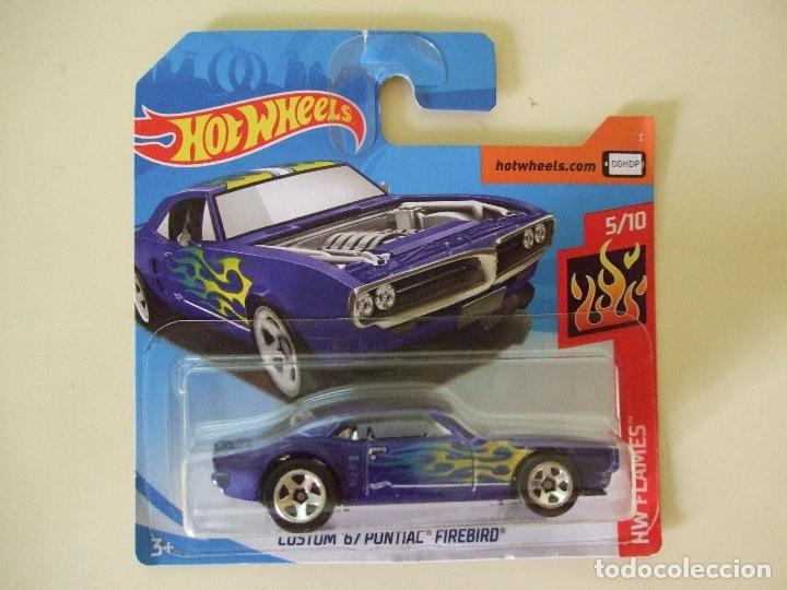 Carros em escala Hot Wheels: CUSTOM &acute;67 PONTIAC FIREBIRD 1967 - HOT WHEELS MATEL HW FLAMES A&Ntilde;O 2018 ESCALA 1:64 - COCHE AUTOM&Oacute;VIL
