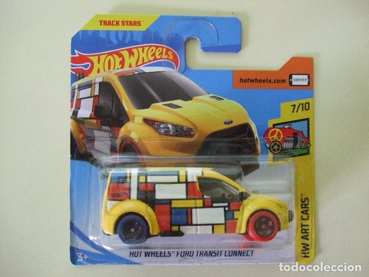Carros em escala Hot Wheels: FORD TRANSIT CONNECT HOT WHEELS MATTEL HW ART CARS 2018 ESCALA 1:64 - FURGONETA COCHE TRACK STARS