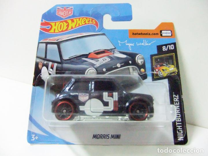 Model cars Hot Wheels: MORRIS MINI URBAN OUTLAW MAGNUS WALKER - HOT WHEELS MATTEL HW NIGHTBURNERZ 2018 ESCALA 1:64 - COCHE