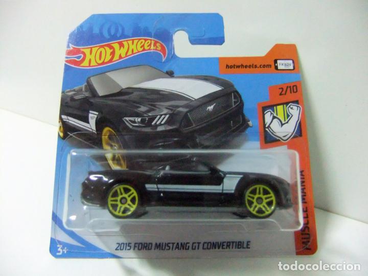 Model cars Hot Wheels: 2015 FORD MUSTANG GT CONVERTIBLE - HOT WHEELS MATTEL MUSCLE MANIA A&Ntilde;O 2018 - ESCALA 1:64 COCHE &acute;15