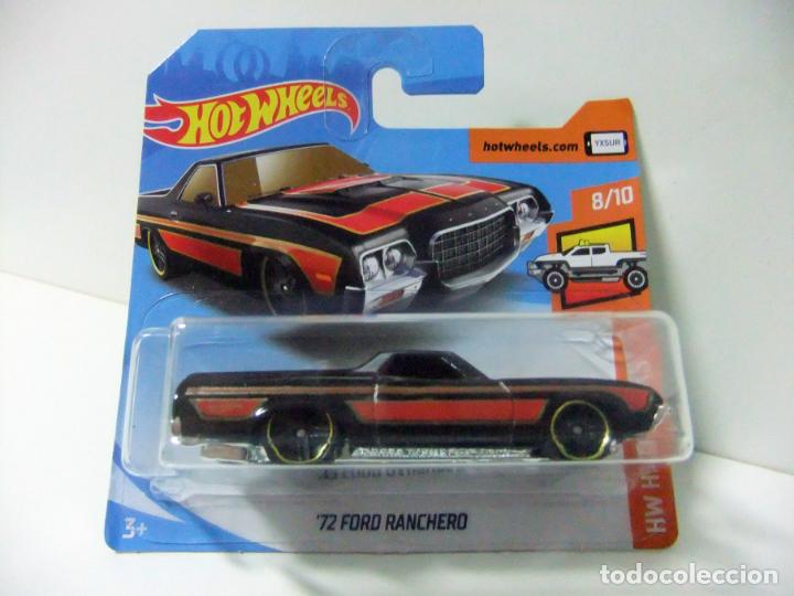 Carros em escala Hot Wheels: &acute;72 FORD RANCHERO 1972 - HOT WHEELS MATTEL HW HOT TRUCKS 2019 ESCALA 1:64 - COCHE AUTOM&Oacute;VIL PICK UP