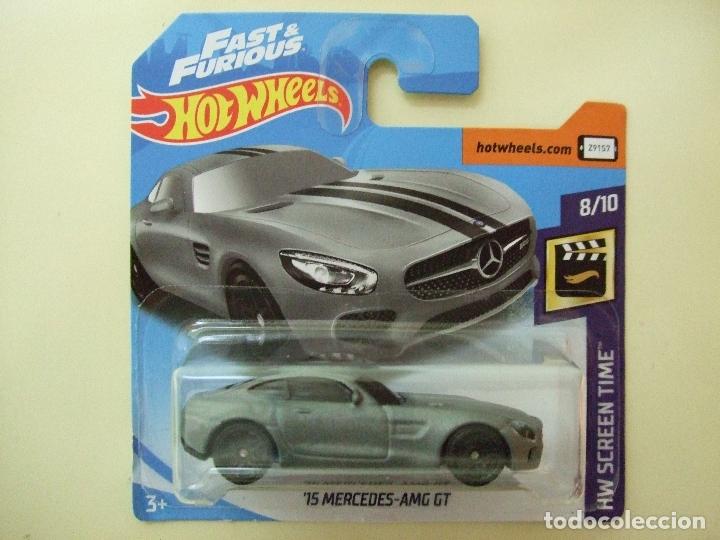 Carros em escala Hot Wheels: &acute;15 MERCEDES AMG GT 2015 - HOT WHEELS FAST & FURIOUS HW SCREEN TIME 2019 ESCALA 1:64 - COCHE BENZ